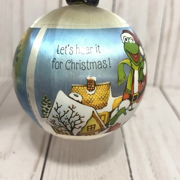 Hallmark Satin Ball Ornament Muppets 1981 Kermit as Santa Miss Piggy Christmas - Picture 5 of 8